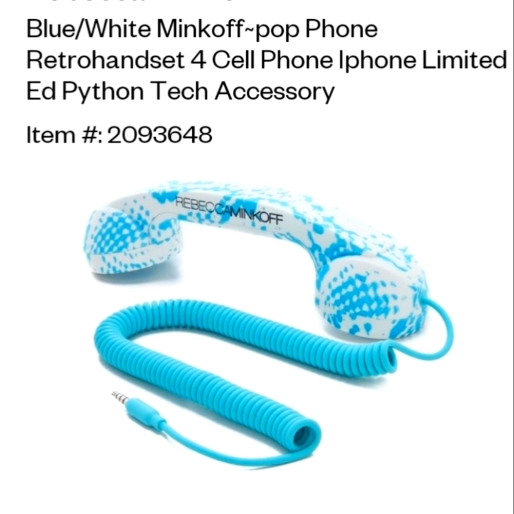 SO COOL! Rare! Rebecca Minkoff telephone that plugs into your cell phone.ArtDeco